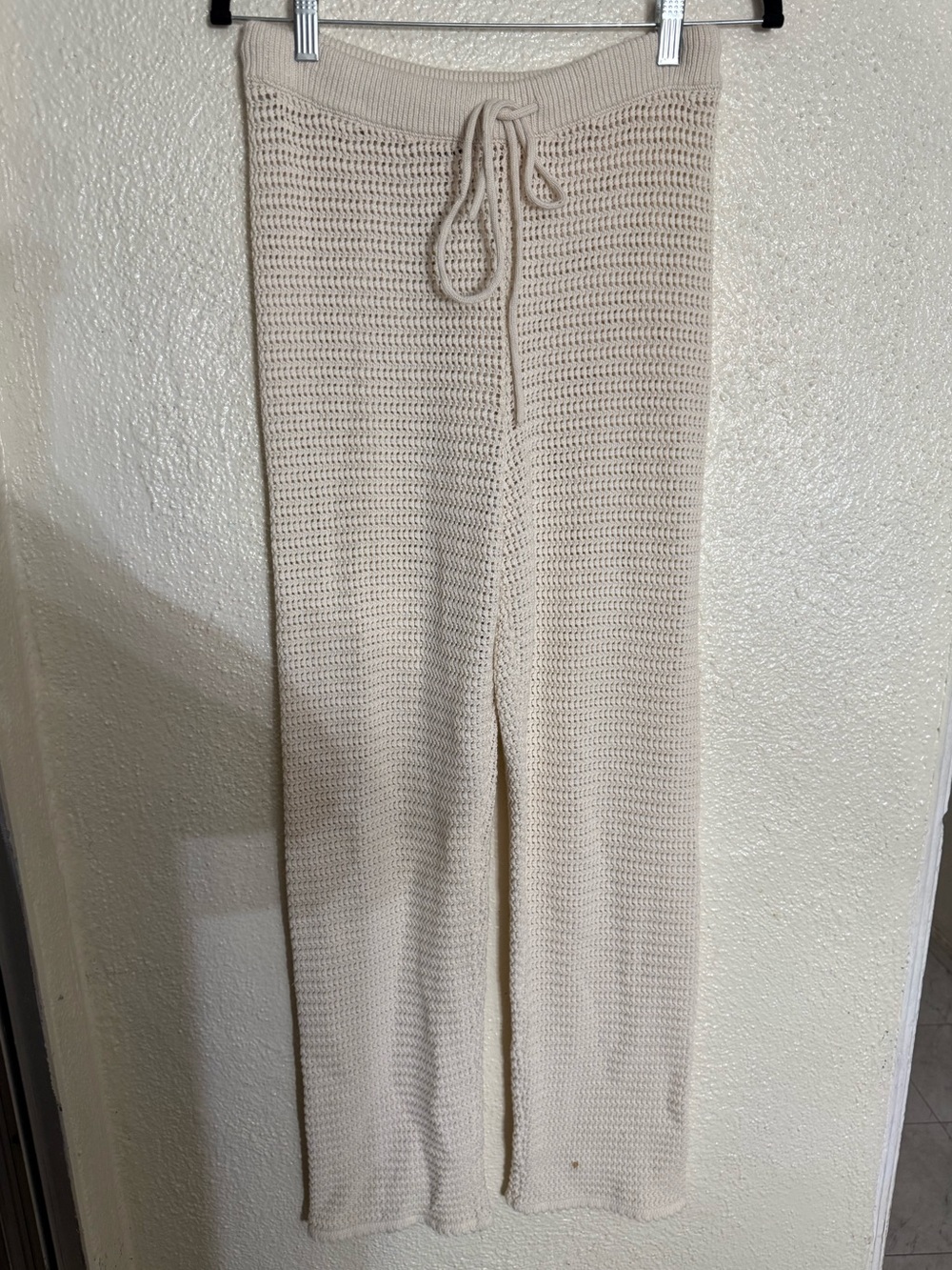 Reformation Cream Rosso Open Knit Organic Cotton Pants size Small - Picture 4 of 9